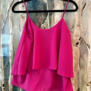 Paper Crane Hot Pink Layered Spaghetti Strap Camisole